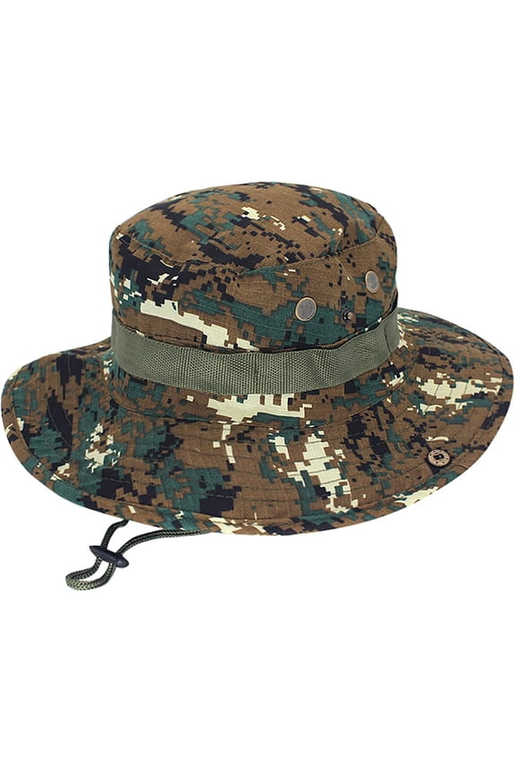 Mens Womens Wide Brim Camouflage Bucket Hats Packable UV Protection Boonie Hats Lightweight Hiking Fishing Caps