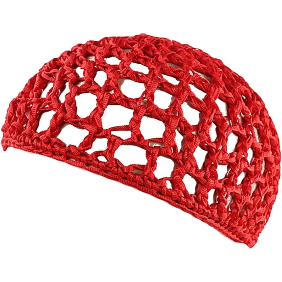 CoCoMangos Mesh Crochet Hair Net for Women Handmade Stretchable Sleeping Hairnet Snood Cover Ornament Soft Cotton Curly Hair Cap