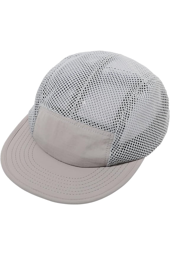 Mesh Flat Brim Ball Cap Trucker 5-Panel Hat Quick Dry Baseball Cap Sports Running Hat Snapback Workout Dad Hats