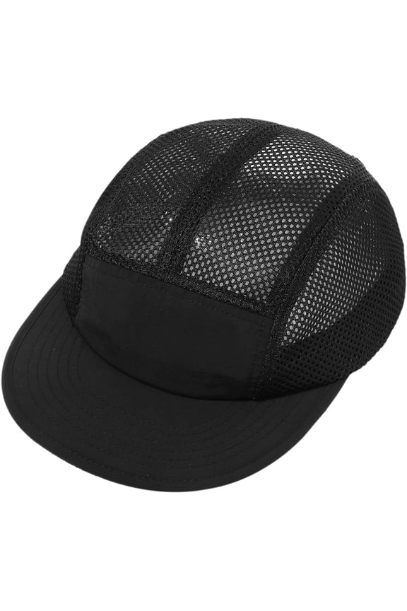 Mesh Flat Brim Ball Cap Trucker 5-Panel Hat Quick Dry Baseball Cap Sports Running Hat Snapback Workout Dad Hats
