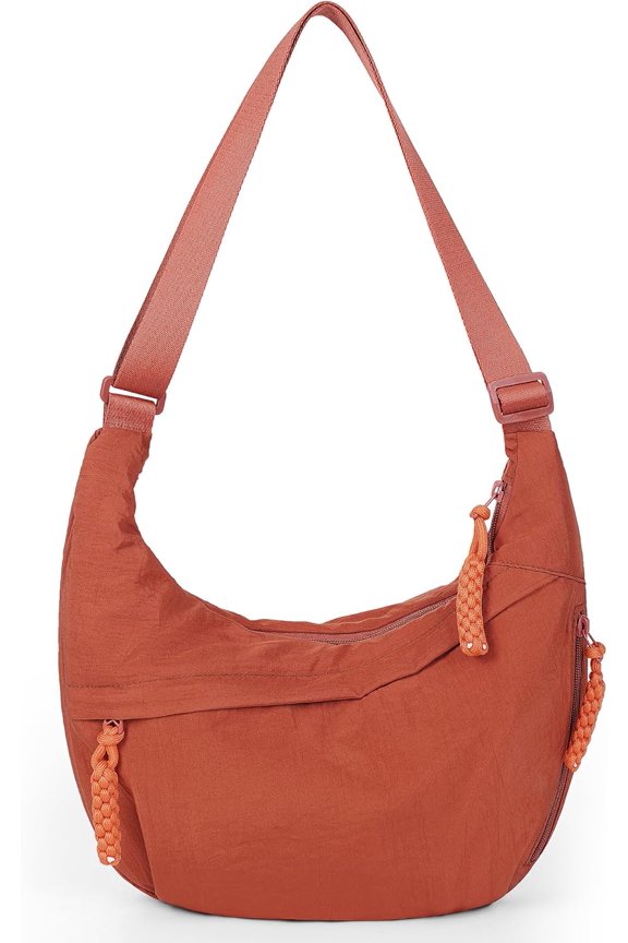 Nylon Crescent Crossbody Bag for Women Luna Bag Dumpling Bag Moon Shoulder Bag Lightweight Sling Bag Casual Hobo Bag