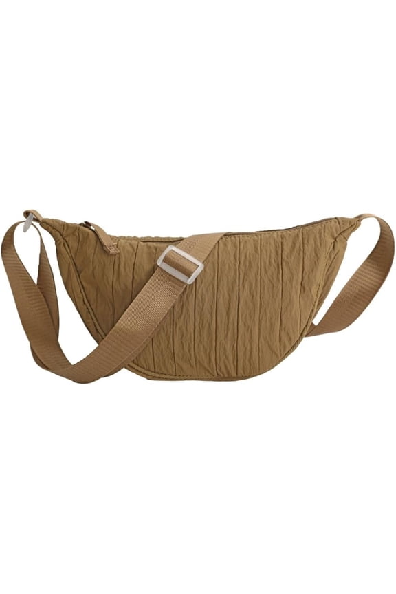 Nylon Shoulder Bag for Women Soft Crescent Crossbody Bag Purse Stylish Tote Dumpling Hobo Bag Lightweight College Bag