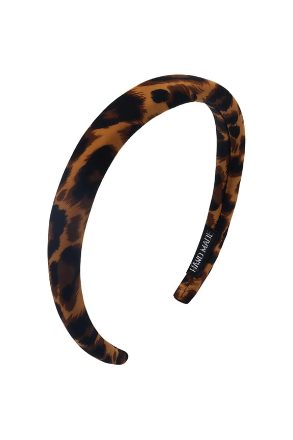 Padded Headband for Women Girls Leopard Print Satin Hairband No Slip Soft Headbands for Thin Thick Hair Chic Vintage Cheetah Print Hairband Fashion Hair Accessories for Party Daily Decor