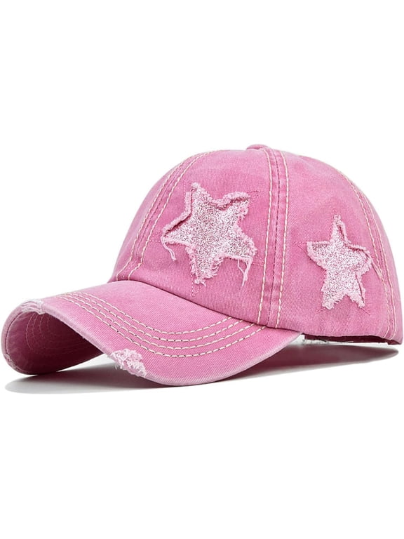 Ponytail Baseball Cap for Women High Messy Bun Caps Washed Cotton Hats