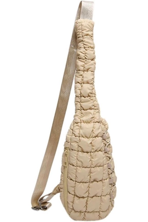 Puffer Belt Bag for Women Cute Waist Packs Crossbody Purse Padded Cross Body Hobo Shoulder Travel Purse Quilted Fanny Pack