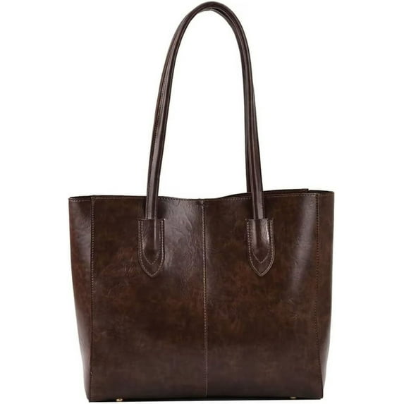 CoCoMangos Purse and Handbag for Women Retro Leather Tote Bag Large Top Handle Satchel Daily Business Purse with Inner Zipper Bag