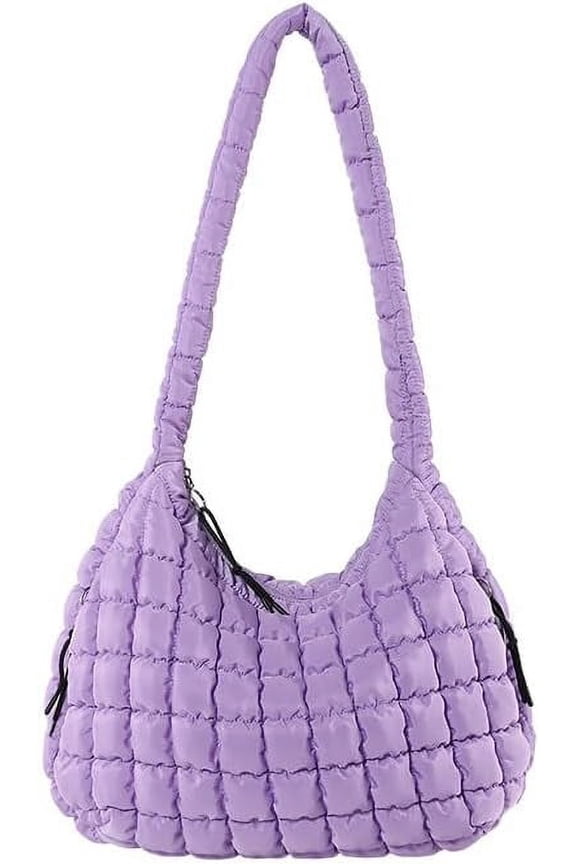 Quilted Puffer Tote Bag for Women Large Lightweight Shoulder Bag Padding Hobo Bag Oversized Crossbody Bag Handbag