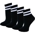 thumbnail image 1 of CoCoMangos Retro Striped Athletic Socks for Women Casual Cotton Ankle Socks Women 4 Pairs, 1 of 7