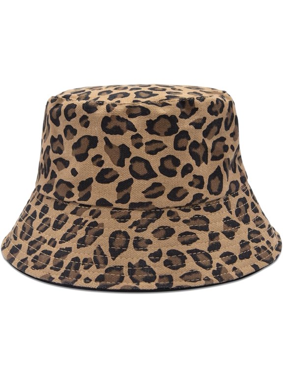 Retro Style Bucket Hat for - Women Men Leopard Print Hat Fishing Cap Sun Hat Fishmen Hiking Beach Party Outdoor