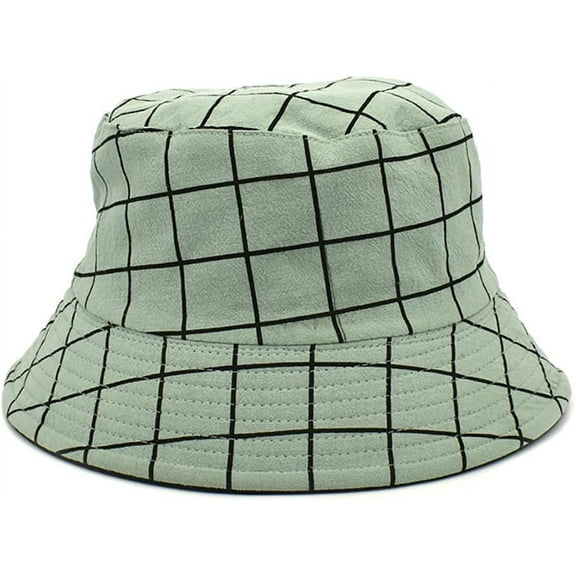 CoCoMangos Reversible Plaid Bucket Hats for Men Women Outdoor Spring Summer Fishing Fisherman Sun Cap Foldable