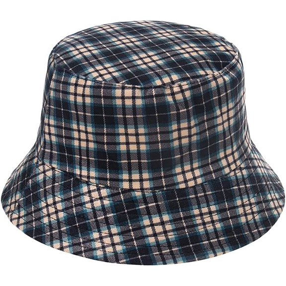 CoCoMangos Reversible Plaid Bucket Hats for Men Women Outdoor Spring Summer Fishing Fisherman Sun Cap Foldable
