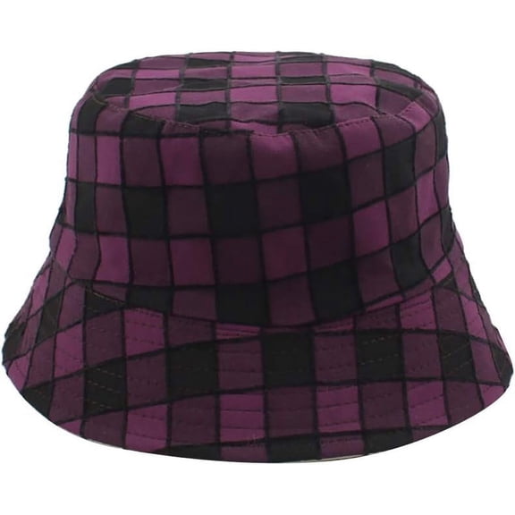 CoCoMangos Reversible Plaid Bucket Hats for Men Women Outdoor Spring Summer Fishing Fisherman Sun Cap Foldable