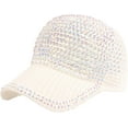 thumbnail image 1 of CoCoMangos Rhinestone Baseball Cap Diamond Women Men Sequins Sports Sun Visor Cap Mesh Outdoor Trucker Travel Hat, 1 of 5