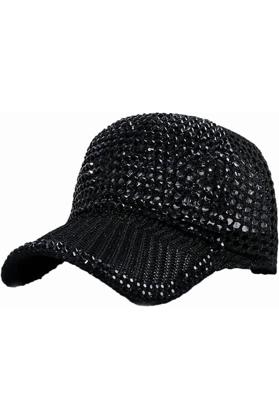 Rhinestone Baseball Cap Diamond Women Men Sequins Sports Sun Visor Cap Mesh Outdoor Trucker Travel Hat