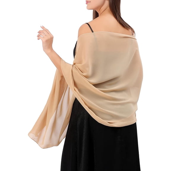 CoCoMangos Sheer Chiffon Shawls and Wraps for Evening Dresses Wedding Party Scarf Bridal Stole Accessories for Bride and Women