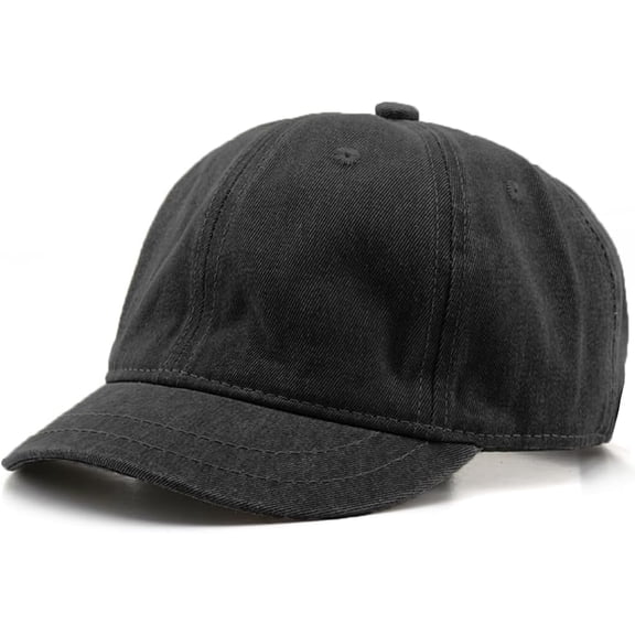 CoCoMangos Short Brim Baseball Cap for Men Women Unconstructed Washed Cotton Adjustable Short Bill Hat Vintage Low Profile Dad Hat