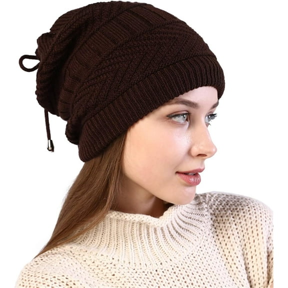 CoCoMangos Slouchy Beanie for Women Multifunction Cancer Chemo Skull Caps Winter Warm Knit Streetwear Headwear Outdoor Trendy