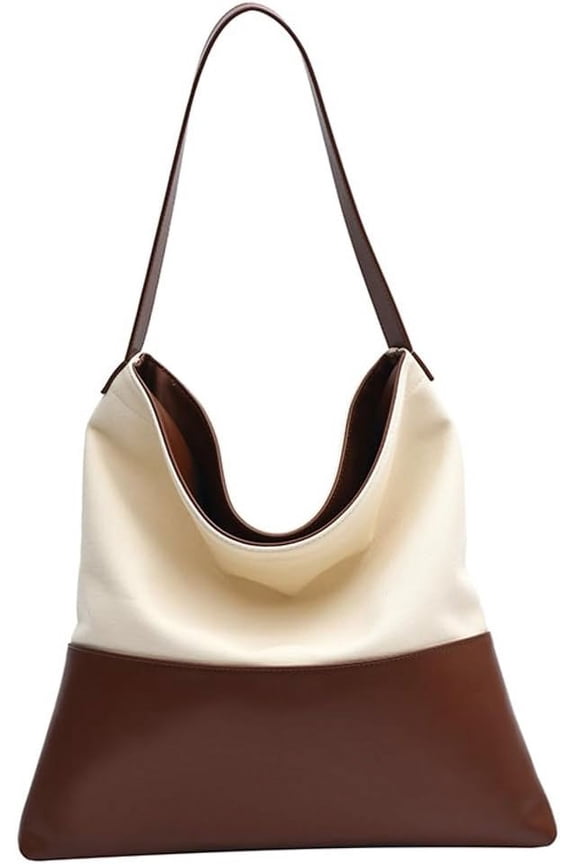 Slouchy Hobo Bag Women Canvas Underarm Shoulder Bag Crossbody Purse Multi-Pocket Lightweight Work Satchels Tote Handbag