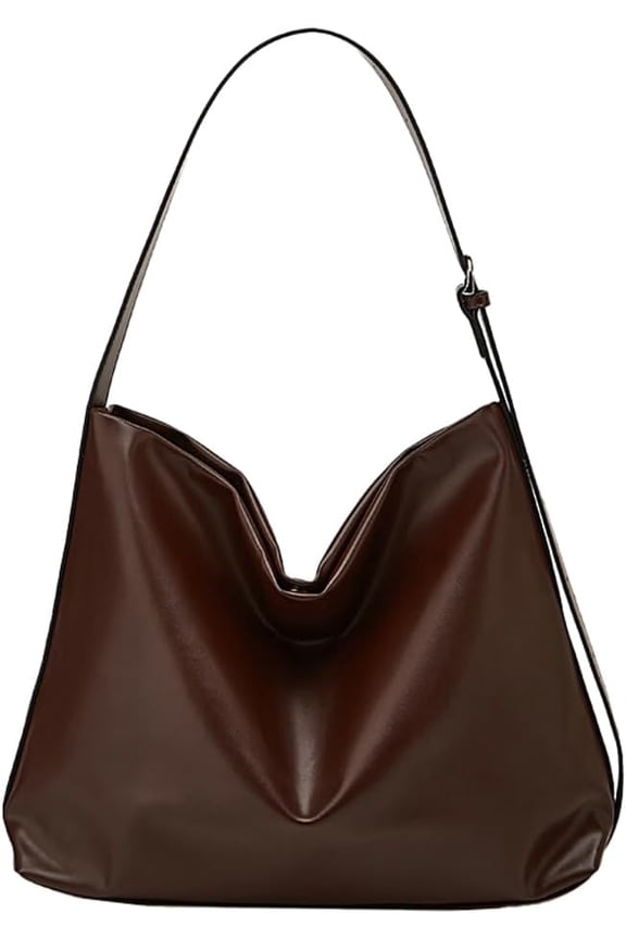 Slouchy PU Leather Tote Bag Cute Shoulder Bag Trendy Hobo Bags Stylish Satchel Crossbody Purse Travel Work Tote Handbag