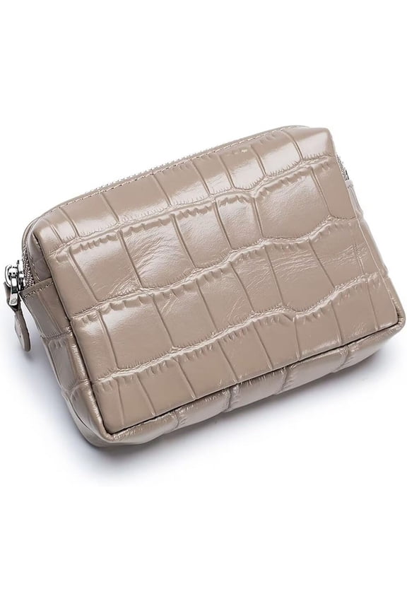Small Wallet for Women Genuine Leather Coin Purse Crocodile Pattern Change Pouch Wallet Zipper Credit Card Cash Wallet