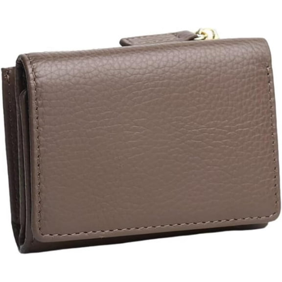 CoCoMangos Small Wallet for Women RFID Blocking Genuine Leather Card Holder Minimalist Tri-Fold Purse with Zipper Coin Pocket