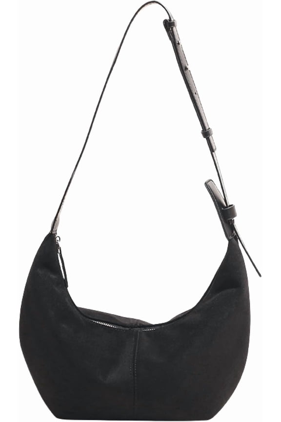 Soft Faux Suede Hobo Bag for Women, Slouchy Leather Crossbody Purse with Spacious Interior, Y2k Tote Shoulder Bag with Zipper