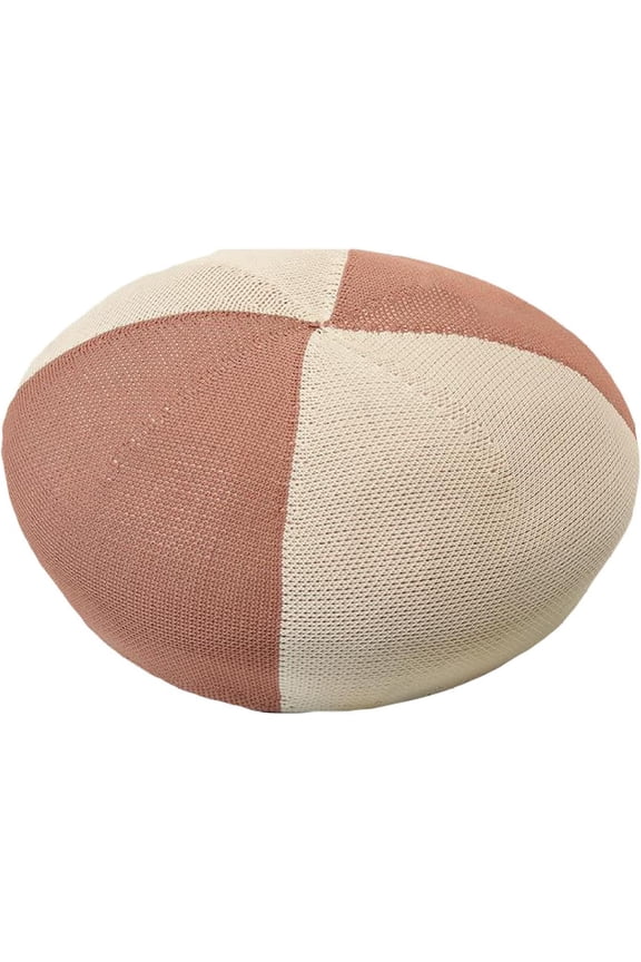 Stitching Color Knit Beret Hats for Women Spring Summer Ladies Flat Sun Cap Crochet French Caps Painter Hat