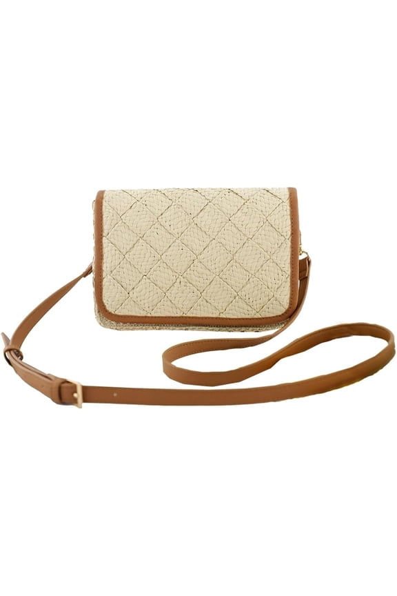 Straw Bag Woven Purse Summer Beach Crossbody Bags for Women Travel Handmade Straw Handbags