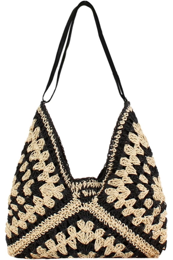 Straw Bags for Women Summer Beach Tote Purse Crochet Shoulder Everything Holiday Work Everyday Handbag