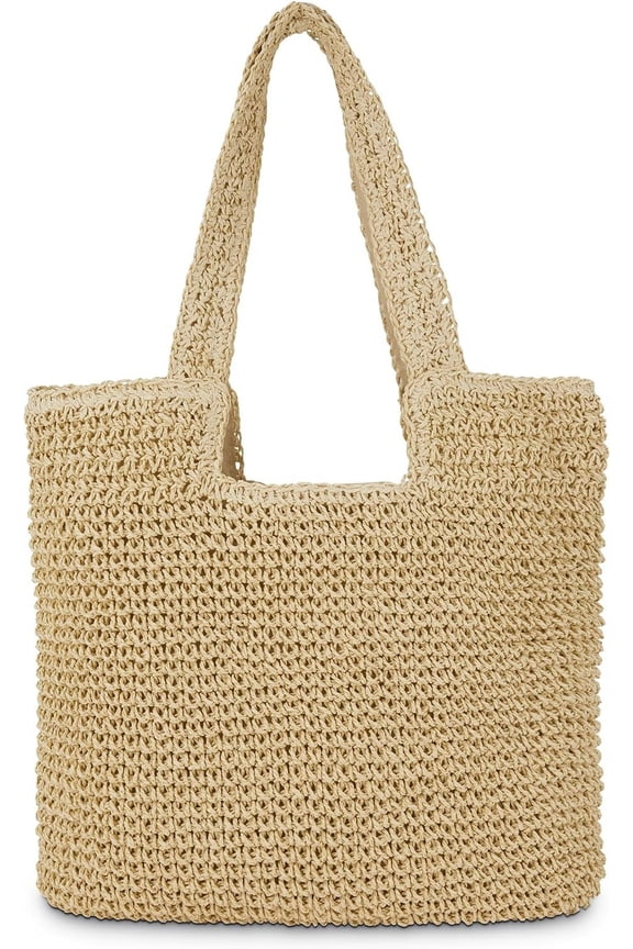 Straw Beach Tote Bag: Large Summer Boho Woven Bags - Rattan Handmade Shoulder Handbags for Women