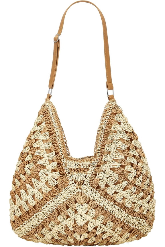 Straw Hobo Bags for Women Vintage Shoulder Bag Everything Tote Bag Designer Beach Bag Holiday Work Everyday Summer