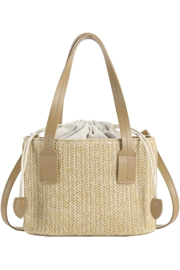 Straw Tote Bag for Women Handwoven Large Capacity Shoulder Bag Purse Summer Beach Crossbody Bag