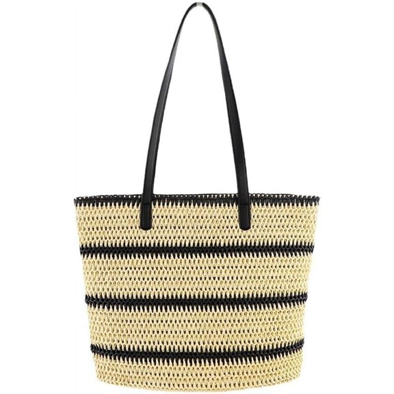 CoCoMangos Straw Woven Bag Women Summer Beach Handbag Straw Beach Handbag Tote Bag Woven Beach Purse