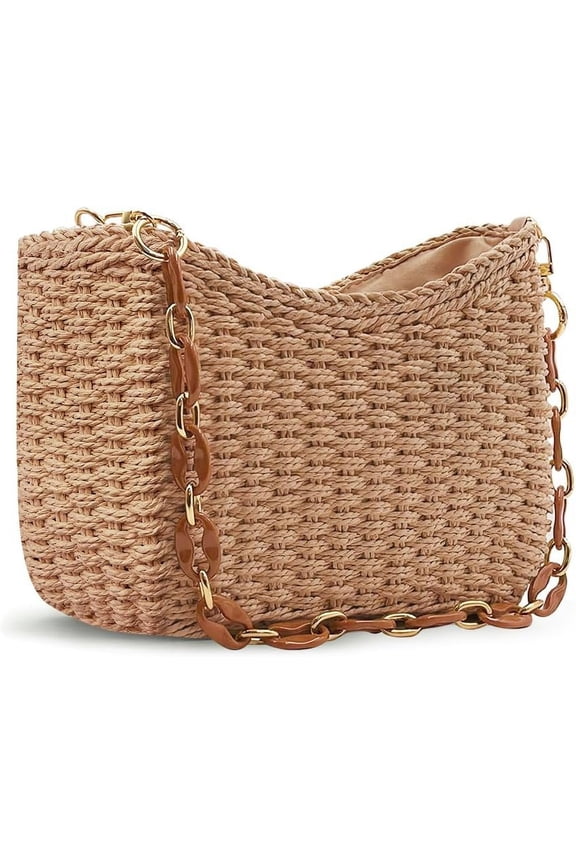 Straw Woven Shoulder Bag for Women Small Summer Beach Travel Crossbody Handbag Classics Satchel Purse