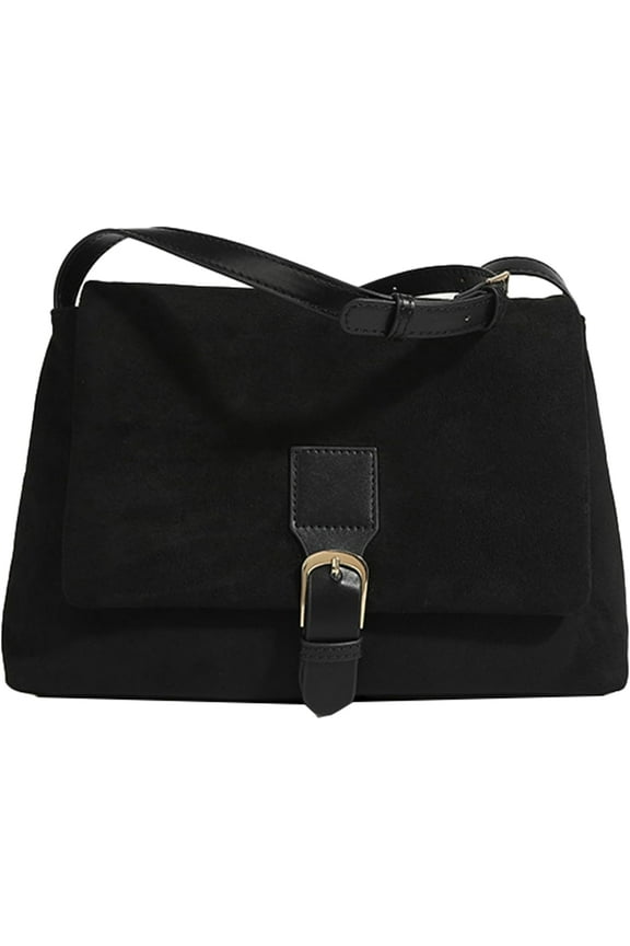 Suede Women Bag Fall Purse Underarm Bag Solid Small Square Tote Casual Commuter Shoulder Crossbody Wallet