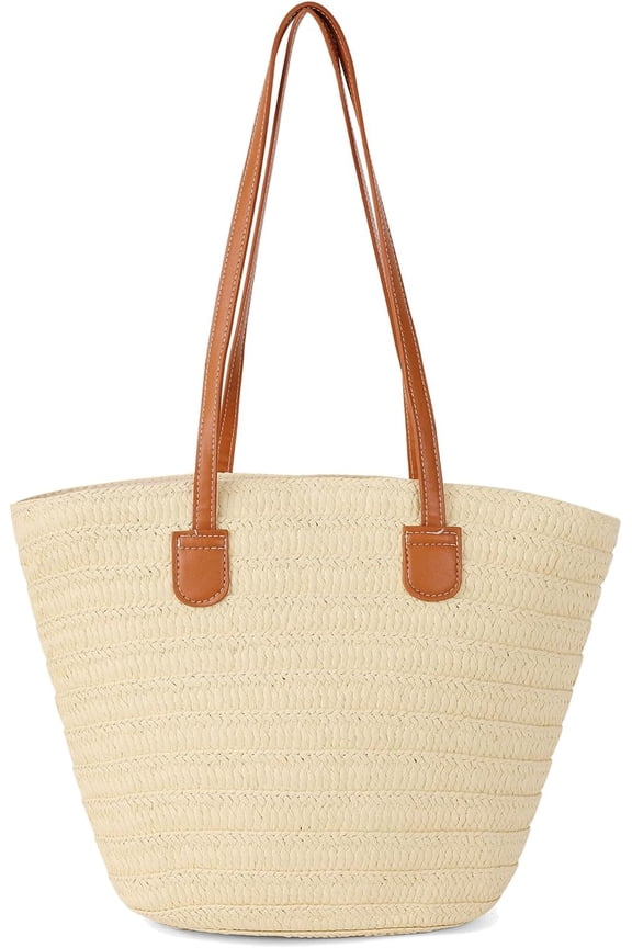 Summer Beach Tote Bag for Women Handmade Large Straw Shoulder Tote Bag Womens Handbag Purse