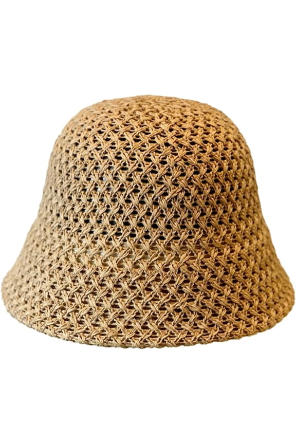 Summer Crochet Mesh Bucket Hat for Women Packable UV Protection Beach Sun Hat Floppy Wide Brim Sun Visors
