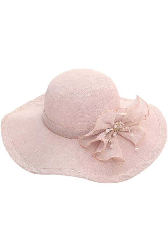 Summer Linen Floppy Fedora Beach Sun Hats for Women Fashion Wide Brim Crochet Bucket Hats Breathable Foldable Fishing Hat