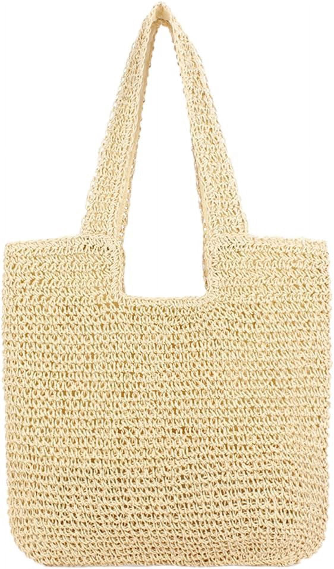 CoCoMangos Summer Straw Shoulder Bag for Women Crochet Hobo Purse Large Capacity Beach Tote Handbag