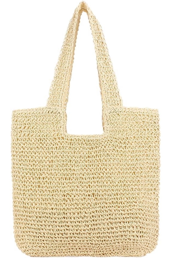 Summer Straw Shoulder Bag for Women Crochet Hobo Purse Large Capacity Beach Tote Handbag