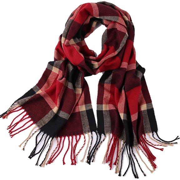CoCoMangos Tartan Buffalo Narrow Scarf for Men Scottish Plaid Long Scarves Women Winter Spring Fall Neck Warm Scarf 12x75in
