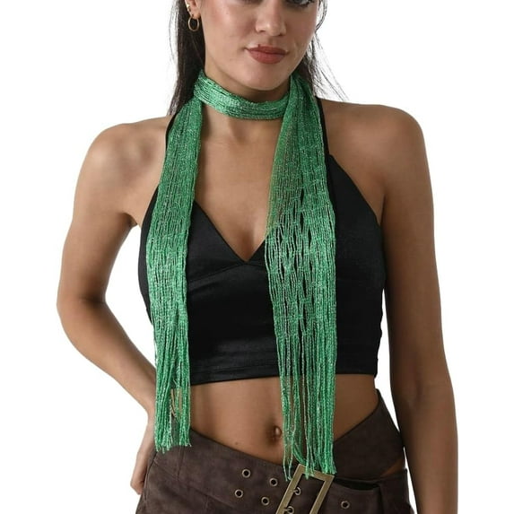 CoCoMangos Thin Scarf for Women Glitter Headband Y2k Neck Head Wrap Vintage Hair Scarf for Evening Party Bridal Trendy Scarf Neckerchief