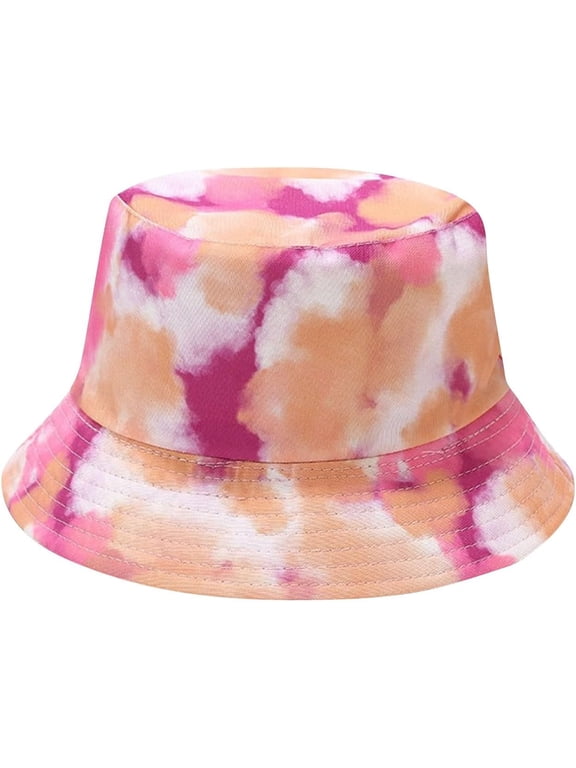 Tie Dye Fisherman Hats for Women Men Aesthetic Fishing Hats Reversible Beach Travel Hats Packable Outdoor Bucket Hat