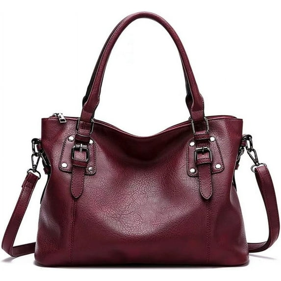 CoCoMangos Tote Bag for Women Top Handle Handbag Large Capacity Shoulder Bag PU Leather Crossbody Bag Retro Satchel Purse