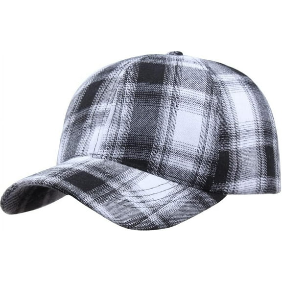 CoCoMangos Unisex Casual Plaid Baseball Cap Hats for Women Men Fitted Outdoor Trucker Hat Stripe Checked Print Dad Hat Adjustable