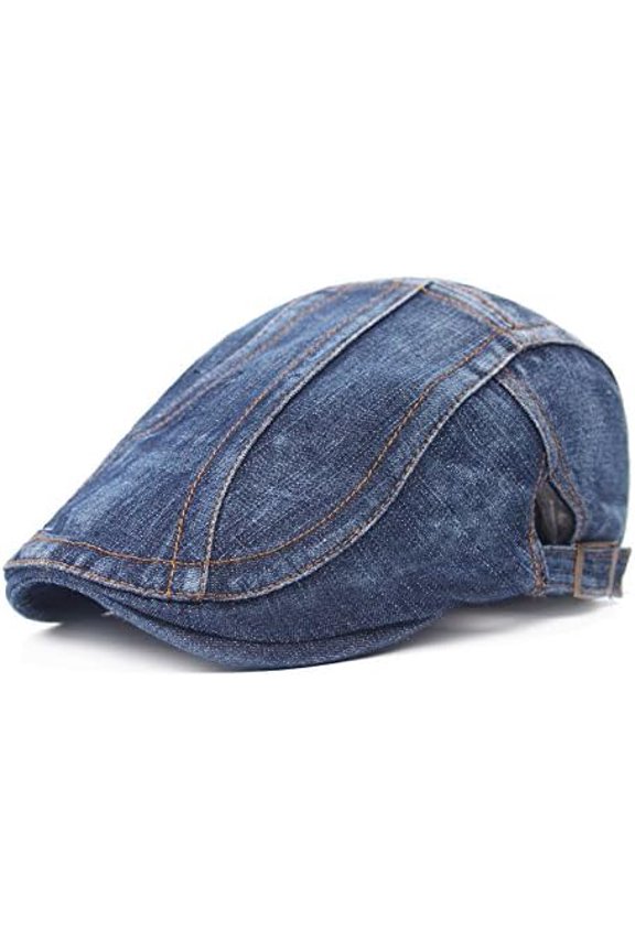 Unisex Newsboy Hats Flat Ivy Gatsby Cabbie Driving Cotton Denim Berets Cap for Men Women
