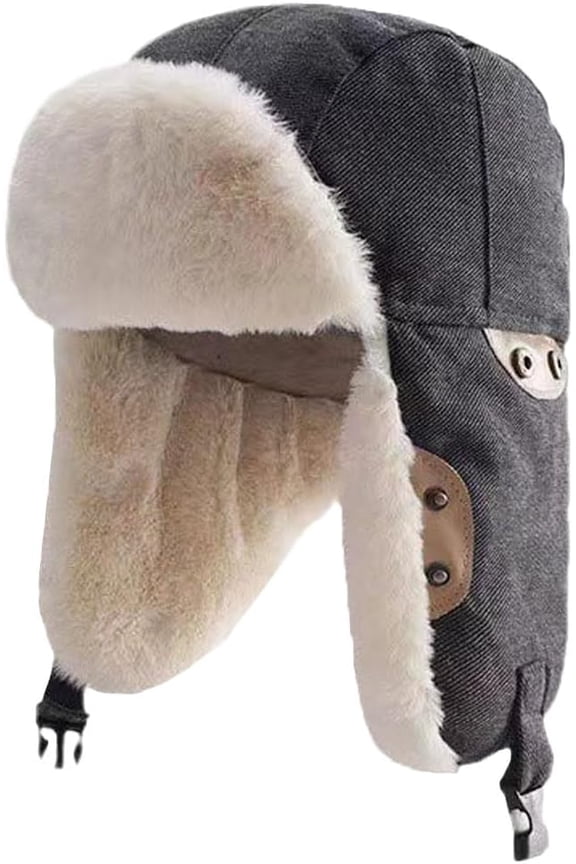 Unisex Trapper Hat Winter Hat with Ear Flaps Windproof Warm Russian Ushanka Aviator Cold Weather Hat Snow Hunting Hat