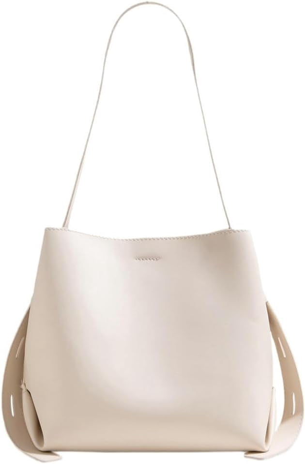 CoCoMangos Vegan Leather Bucket Tote Purse for Women Trendy Adjustable Strap Crossbody Handbags Shoulder Bag Magnetic Snap
