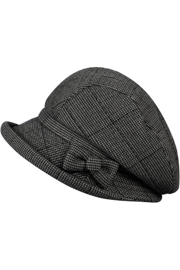 Vintage Bownot Bowler Hats for Women Autumn Fashion Tweed Top Hats Slouchy Short Brim Felt Derby Hat(Several Colors)