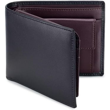 CoCoMangos Wallet for Men Retro Leather Credit Card Holder Bifold RFID Blocking Card Wallet with ID Window and Coin Pocket